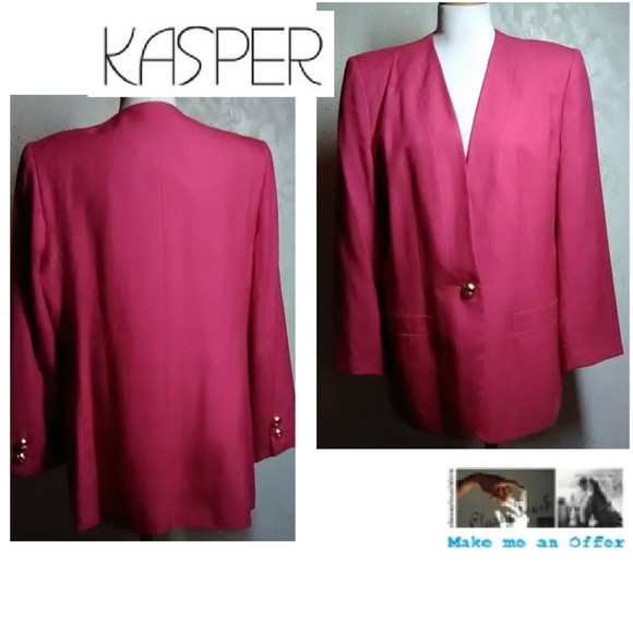 Kasper For A.S.L.New  Pink  Linen Look Blazer Size - Picture 1 of 7